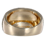 14K Two-Tone Gold Frosted Wide Band Cocktail Ring