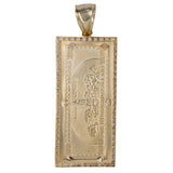 10K Yellow Gold Cubic Zirconia $100 Bill Pendant 7.3g