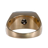 14k Two-tone Gold Diamond Cluster Signet Ring