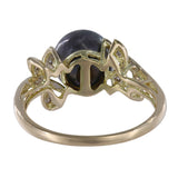 14K Yellow Gold Tahitian Black Pearl Diamond Cocktail Ring