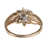 14K Yellow Gold Diamond Openwork Cluster Cocktail Ring