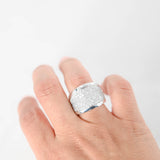 Contemporary 18k White Gold 1.45 carat Cluster Diamond Ring