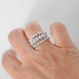 18k White Gold Openwork Graduated Diamond Cocktail Ring