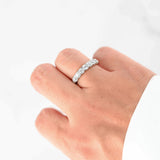 14k White Gold Diamond Single Row Wedding Band