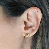 18k Yellow Gold Domed Hemisphere Stud Earrings