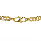 Pulsera de eslabones de talla diamante en oro amarillo de 22 k