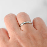 14K White Gold Band Ring