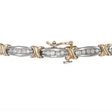 10k Two-tone Gold Diamond Tennis Bracelet