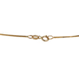 14K Yellow Gold Diamond Heart Pendant Box Link Chain Necklace