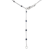 14K White Gold Blue Sapphire By the Yard Necklace