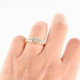 14K Yellow Gold Diamond Princess Cut Half Bezel Ring