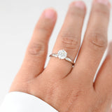 14K White Gold Diamond Solitaire Engagement Ring 0.93Ctw