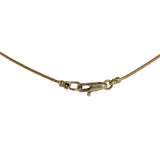 14K Yellow Gold Diamond Snake Chain Slider Square Pendant Necklace