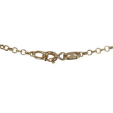 14K Yellow Gold Rolo Link Chain Heart Charms Bracelet or Anklet