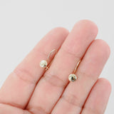 14K Yellow Gold Buttoned Up Hollow Drop Earrings