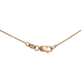 14K Rose Gold Diamond Bezel Set Rolo Link Chain Necklace