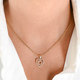 14K Yellow Gold Diamond Heart Pendant 0.35Ctw