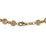 18K Yellow Gold Diamond Cut Hollow Bead Ball Bracelet