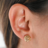 14K Yellow Gold Round Interwoven Stud Earrings