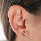 18K Two-Tone Gold Flowing Openwork Filligree Stud Earrings