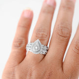 14K White Gold Diamond Cluster Vintage Engagement Ring 0.92Ctw