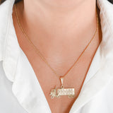 14K Yellow Gold Diamond-Cut Semi-Truck Big Rig Hauler Pendant