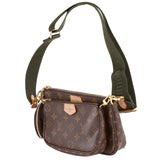 Authentic Louis Vuitton Multi Pochette Accessoires Shoulder Bag Monogram Canvas Brown