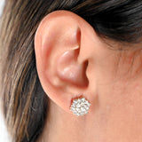 14K Yellow Gold Diamond Cluster Stud Earrings 1.14Ctw