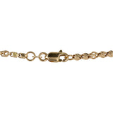 18K Yellow Gold Diamond-Cut Box Link Chain Fruit Charms Bracelet