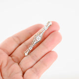 14K Two-Tone Gold Diamond Antique Vintage Brooch 0.10Ctw