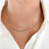 14K White Gold Woven Fancy Choker Necklace