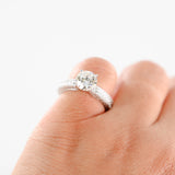 14K White Gold Moissanite Antique Style Ring