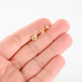 18K Yellow Gold Diamond Studs Earrings 0.20Ctw