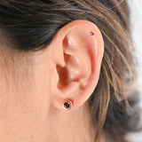 18k Yellow Gold Ruby Stud Earrings