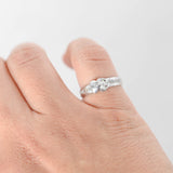 14k White Gold Channel Set Diamond Heart Band