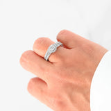 14k White Gold Diamond Engagement Fused Ring