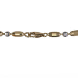 Pulsera De Cadena Con Cuentas En Oro Bicolor De 18k