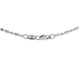 18K White Gold Diamond-Cut Ball And Bar Necklace 16"