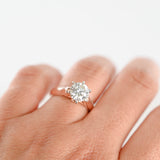 14k White And Rose Gold Diamond Solitaire Engangement Ring 1.81Ctw