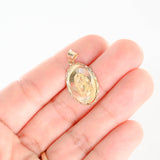 14k Tricolor Gold Virgin Mary Pendant