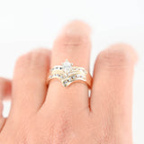 14K Yellow Gold Marquise Solitaire Doble Channel Set Engagement Ring 0.31Ctw