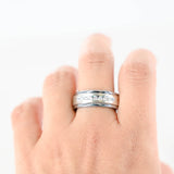 Triton Tungsten 14K White Gold Diamond Band Ring