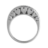 18k White Gold Diamond Heart Band