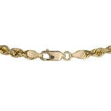 14K Yellow Gold Diamond-Cut Rope Link Chain 24"