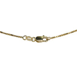 14k Yellow Gold Pearl And Diamond Pendant Twisting Box Link Chain Necklace