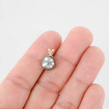 14K Yellow Gold Dark Grey Tahitian Pearl Pendant