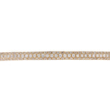 14K Yellow Gold Three Row Diamond Pave Bangle Bracelet 1.74Ctw