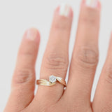 14k Yellow Gold Diamond Solitaire Bypass Vintage Ring 0.25Ctw