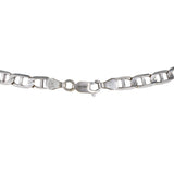 14k White Gold Diamond-cut Mariner Curb Link Chain 16.2g