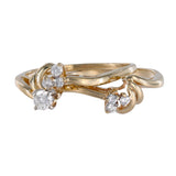 14K Yellow Gold Diamond Cocktail Engagement Ring Set 0.31Ctw